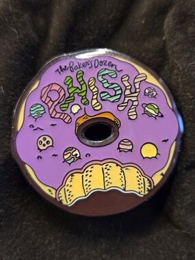 The Baker's Dozen 'PHISH' Donut Enamel Pin - Purple & Yellow